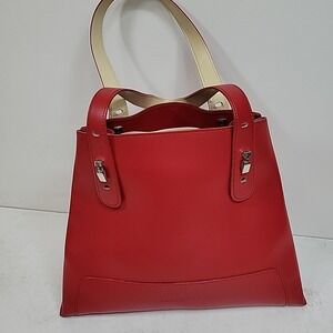 Lamarthe Paris Medium Maroon Red Cowhide Leather Tote Handbag NWOT